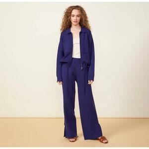 Monrow Supersoft Sweater Knit Navy Set Jacket Pant S